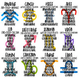 Pattern Astrology Zodiac in Adhesive and/or Heat Transfer Vinyl