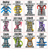 Pattern Astrology Zodiac in Adhesive and/or Heat Transfer Vinyl